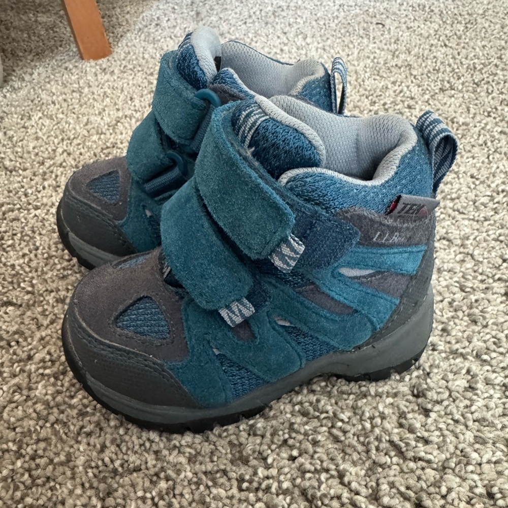 L.L. Bean Kids Teal Blue Hiking Boots